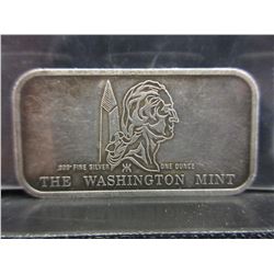 Mercury & Washington Motif Silver Art Bar