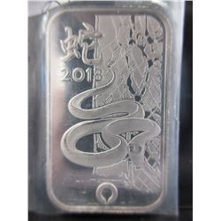 2013 Rand Mint Year of the Snake Silver Art Bar