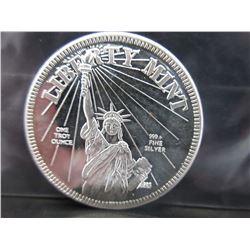 Lady Liberty & Constitution motif Silver Round