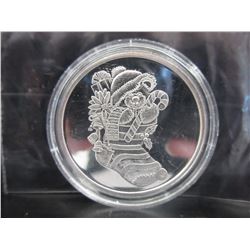 Merry Christmas motif Silver Round
