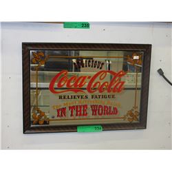 Framed Coca Cola wall mirror - used
