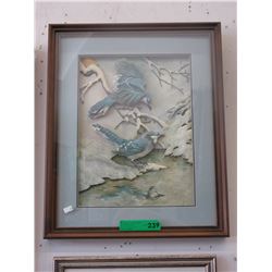 Shadowbox feather art