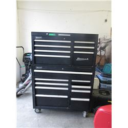 Used Homak chest on chest tool cabinet