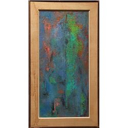 Miriam Bromberg, Abstract in Blue, Green, and Red, Oil Painting