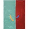Image 1 : Margo Margolis, Red and Green Abstract, Lithograph