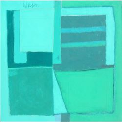 R. Weston, Green Print, Acrylic Painting