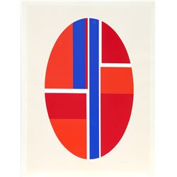 Ilya Bolotowsky, Composition in Red and Blue, Serigraph