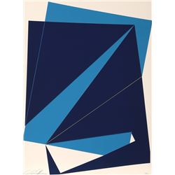 Cris Cristofaro, Navy and Blue Rectangles, Silkscreen