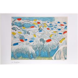 Menashe Kadishman, Sheep Herd, Lithograph