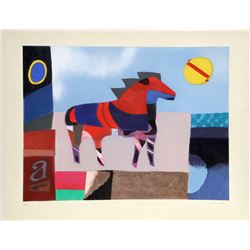 Max Papart, Horse, Aquatint Etching with Carborundum, Collage