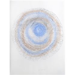 Alan Sonfist, Tree Trunk Series - Blue II, Lithograph