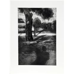 Ra'anan Levy, Valley of the Cross, Aquatint Etching