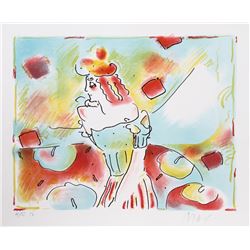 Peter Max, Composition Red and Green, Lithograph