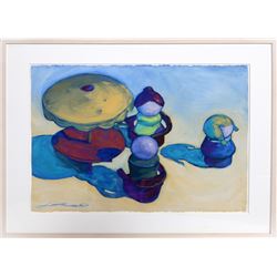 Darrell Fusaro, Outside with Parents from Grown Ups, Pastel Drawing