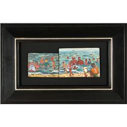 Red Grooms, At the Beach, Oil on Conjoined Wood