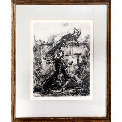 Marc Chagall, The Fox and the Ram, Les Fables de la Fontaine, Etching