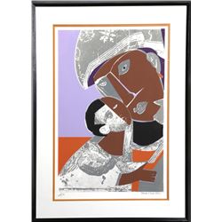 Romare Bearden, Mother and Child, Silkscreen