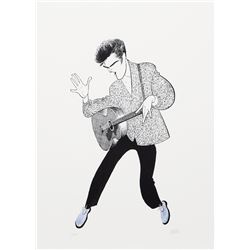 Al Hirschfeld, Elvis Presley, Blue Suede Shoes, Lithograph