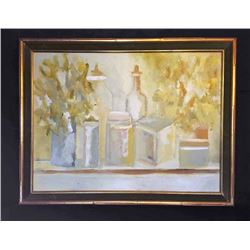 Susan Pear Meisel, Still Life with Bottles, Oil Painting