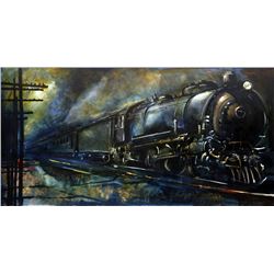 Michael Paraskevas, Locomotive, Oil Painting