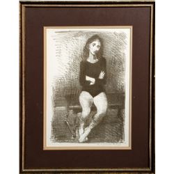 Raphael Soyer, Seated Dancer, Lithograph