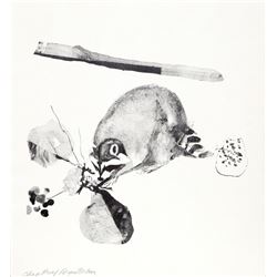 Bryan Nelson, Raccoon, Lithograph