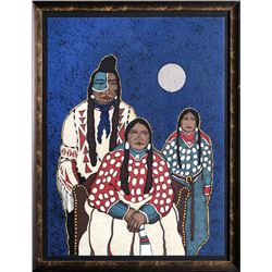 Kevin Red Star, Crow Indian Family, Serigraph