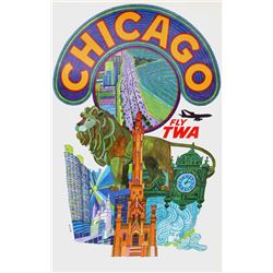 David Klein, Fly TWA - Chicago, Poster