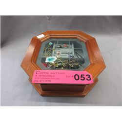 Wooden octagon jewelry box  & contents