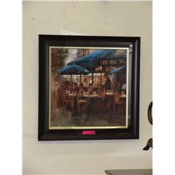Framed wall art of a French street scene