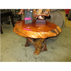 Solid hand crafted Cedar burl table