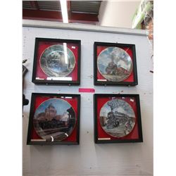 4 Locomotive collector plates in box frames