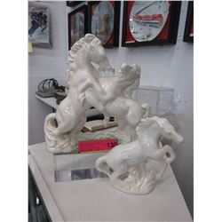 1989 Glazed pottery horse figurines