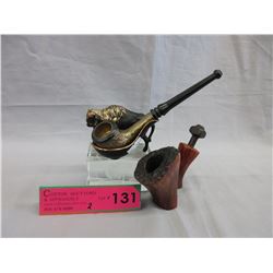 2 Vintage pipes - 1 Has a buffalo stand