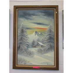 Oil on canvas painting signed Barister