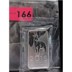5 Ounce! 2015 Silver "Year of the Goat" Bar