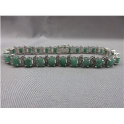 14.38 CTW Ladies Diamond & Emerald Tennis Bracelet