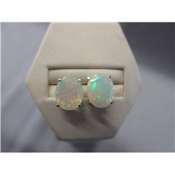 New Faceted Opal Solitaire Earrings
