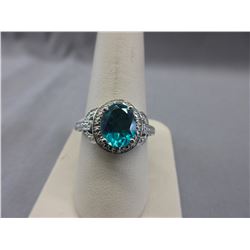 Paraiba Quartz & Diamond Ring
