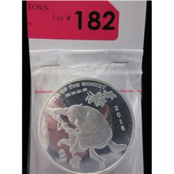 2016 "Year of the Monkey" 5 Troy Oz. Art Round