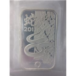 Rand Mint 2013 "Year of the Snake" Bar