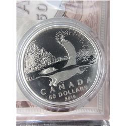 2015 "Beaver Design" Canadian $50 Silver Coin
