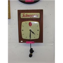 Vintage Schweppes electric wall clock