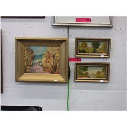 3 Oil paintings on board