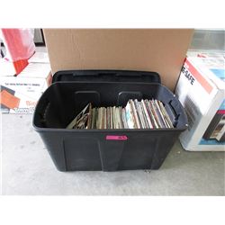 Vintage LP records in tote - approximately 75