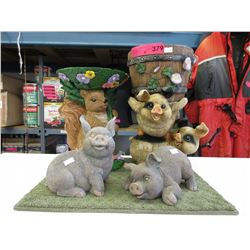 4 Resin garden ornaments