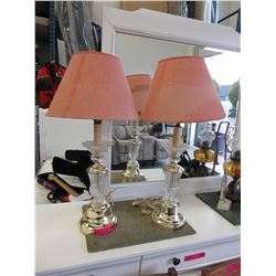 2 Glass base lamps - used
