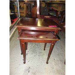Vintage 2 piece wood nesting table set