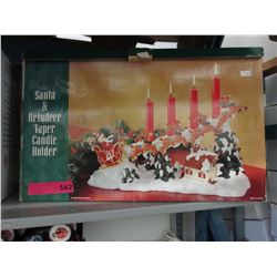 Santa & Reindeer candle holder
