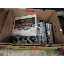 Box of hockey memorabilia
